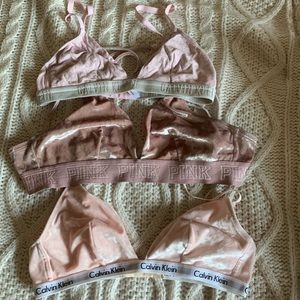 Super cute PINK and Calvin Klein bralettes